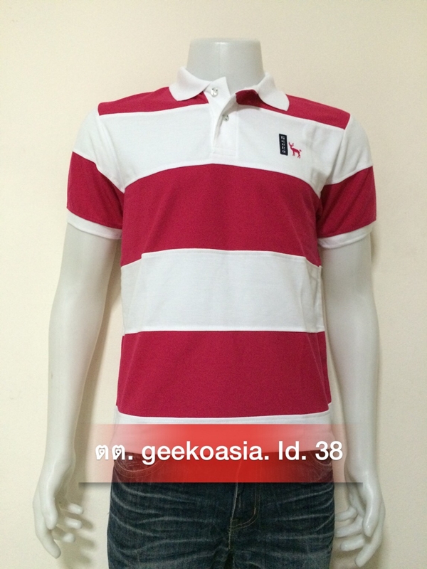 เสื้อโปโลตัดต่อ บานเย็น ขาว   