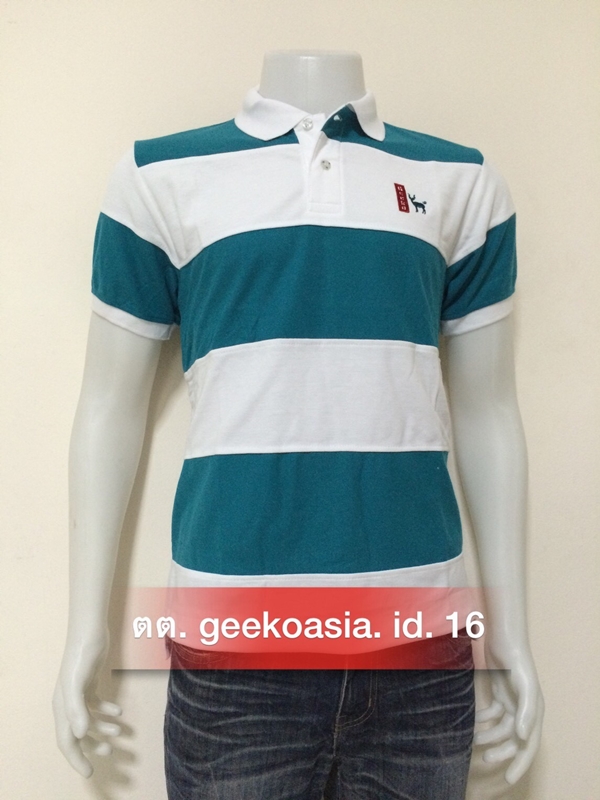 เสื้อโปโลชายตัดต่อ ทะเล ขาว   