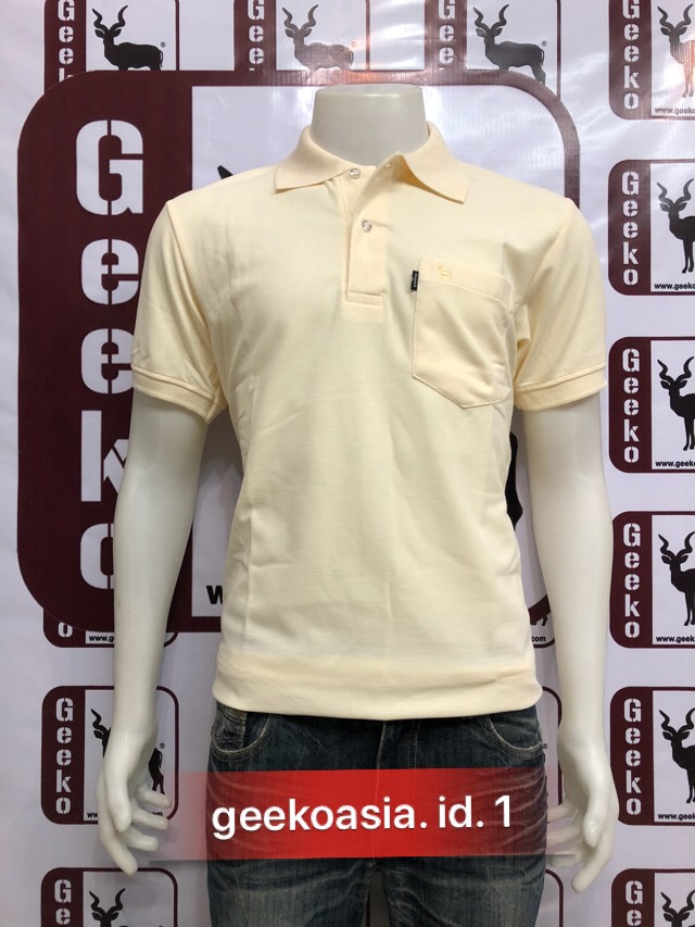 เสื้อโปโลสีพื้นชาย ครีม id.1