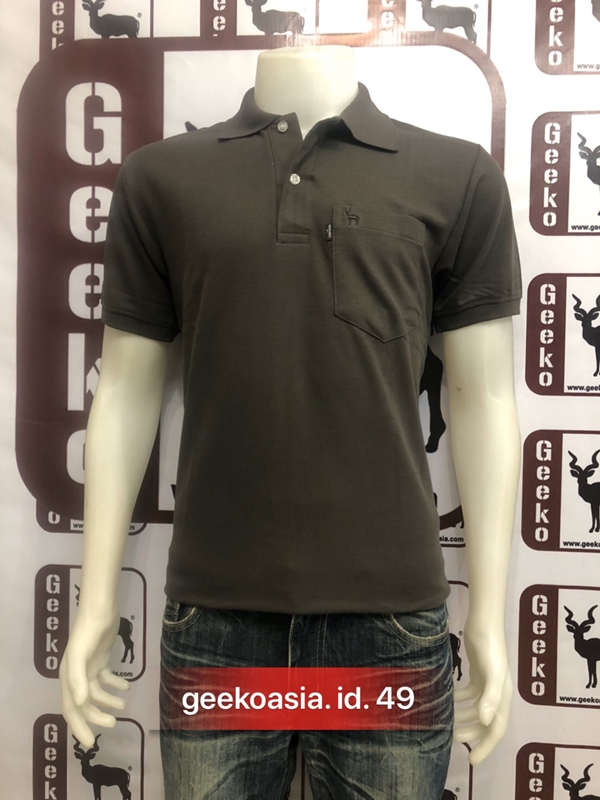 เสื้อโปโลสีพื้นชาย น้ำตาลไหม้ id.49
