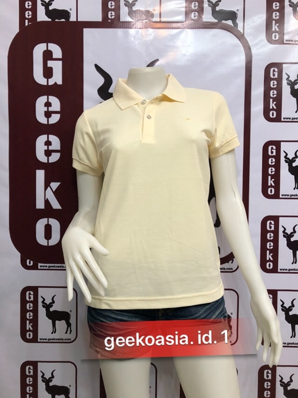 เสื้อโปโลสีพื้นหญิง ครีม id.1