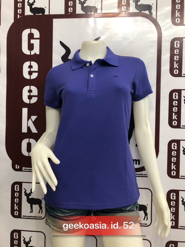 เสื้อโปโลสีพื้นหญิง น้ำเงินอมม่วง id.52  