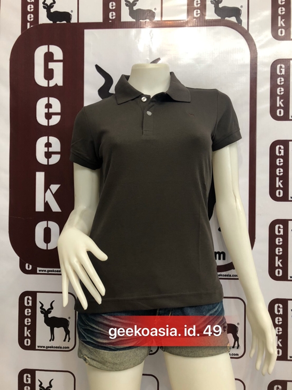 เสื้อโปโลสีพื้นหญิง น้าตาลไหม้ id.49