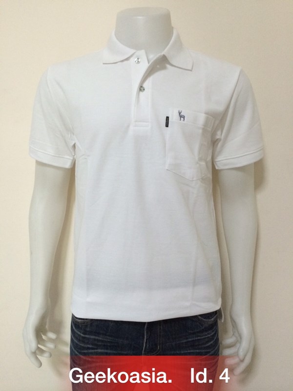 เสื้อโปโลสีพื้นชาย ขาว