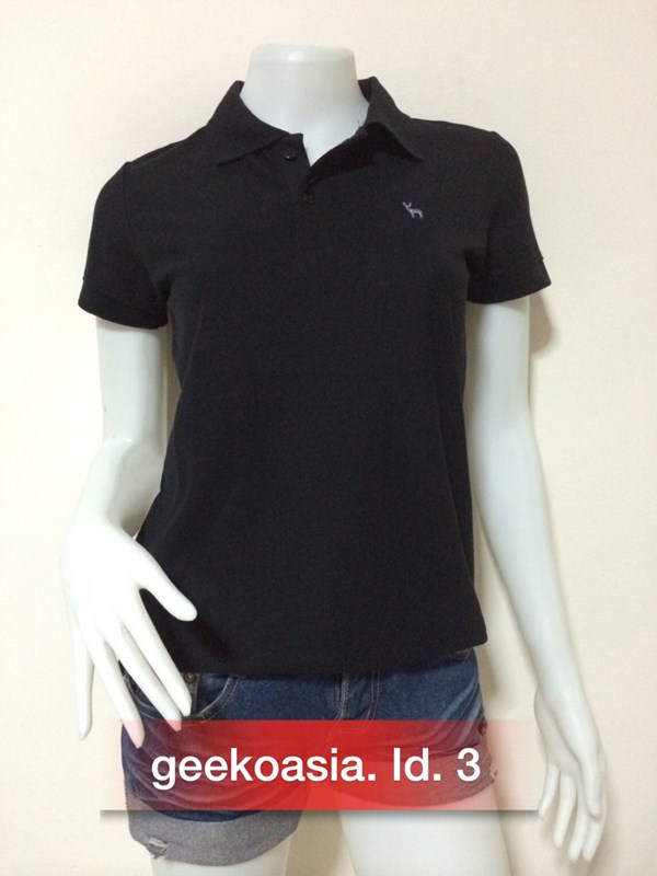 เสื้อโปโลสีพื้นหญิง ดำ