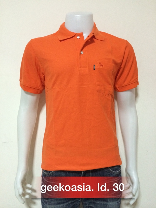 เสื้อโปโลสีพื้นชาย ส้มฮอลแลนด์ id.30