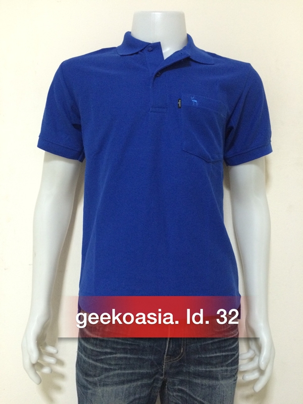 เสื้อโปโลสีพื้นชาย น้ำเงินสด id.32