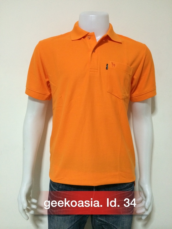 เสื้อโปโลสีพื้นชาย ส้มสแปลซ id.34