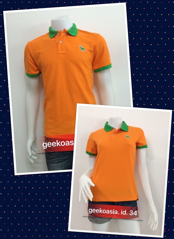 เสื้อโปโลปกสีส้มอ่อน