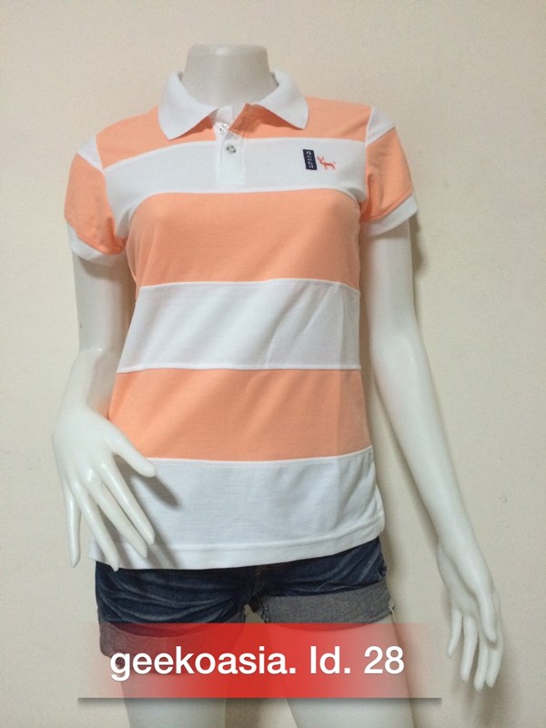 เสื้อโปโลตัดต่อหญิง โอสร ขาว