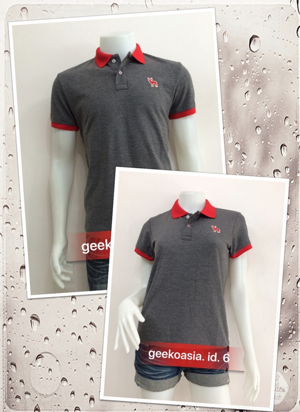 เสื้อโปโลปกสี เทาดำ