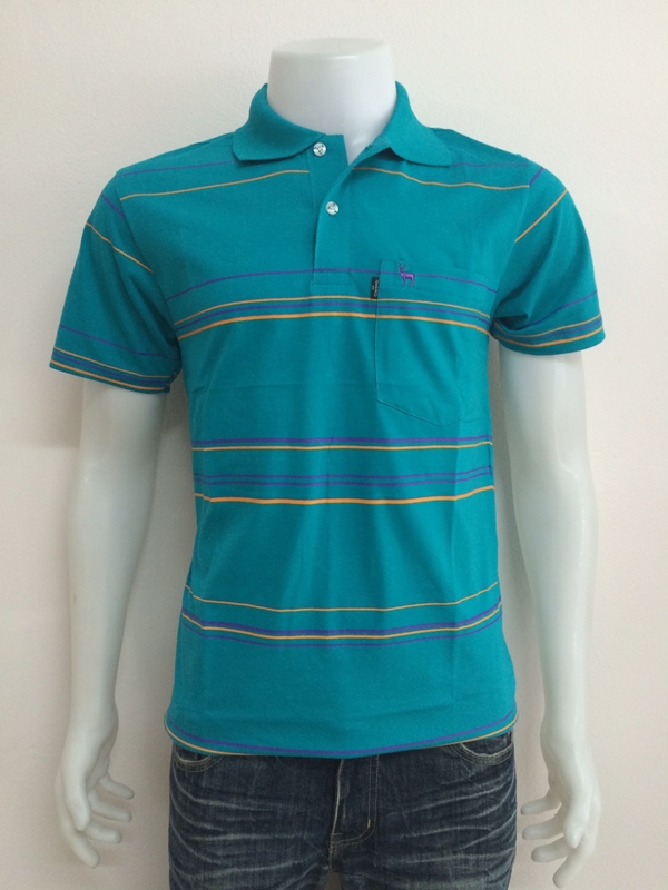 เสื้อโปโลcotton สีฟ้าคราม
