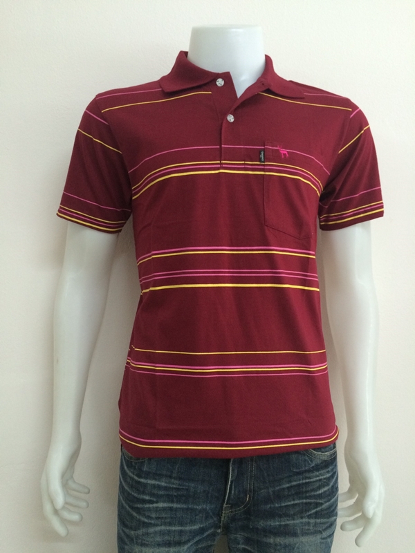 เสื้อโปโลcotton สีเลือดหมู