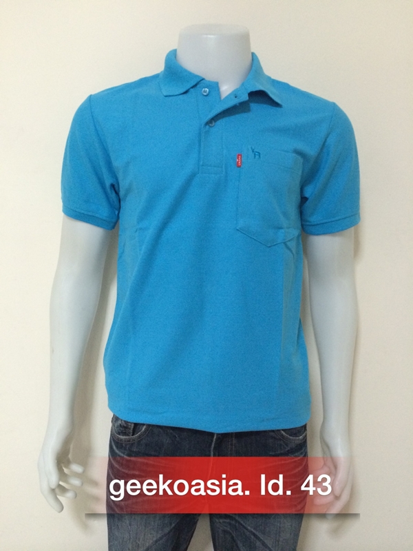 เสื้อโปโลสีพื้นชาย ฟ้ามหาสมุทร id.43