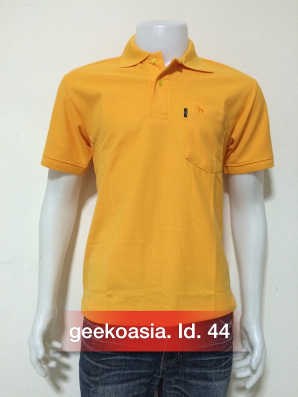 เสื้อโปโลสีพื้นชาย เหลืองทอง id.44
