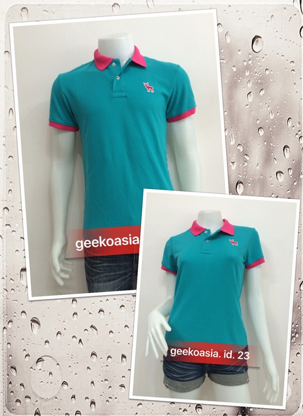 เสื้อโปโลปกสีเขียวคราม