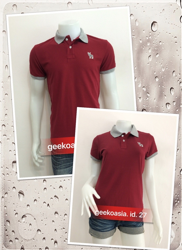เสื้อโปโลปกสีแดงเลือดหมู 