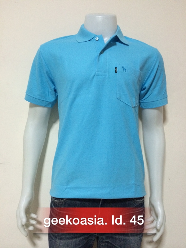 เสื้อโปโลสีพื้นชาย ฟ้าใส id.45