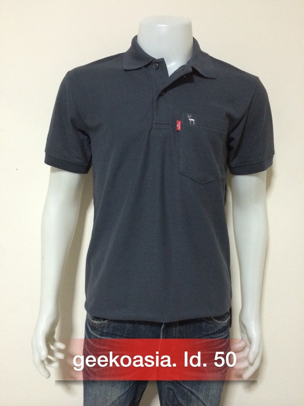 เสื้อโปโลสีพื้นชาย เทาดิน id.50