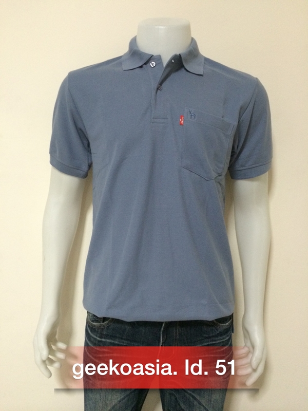 เสื้อโปโลสีพื้นชาย เทาอากาศ  id.51 