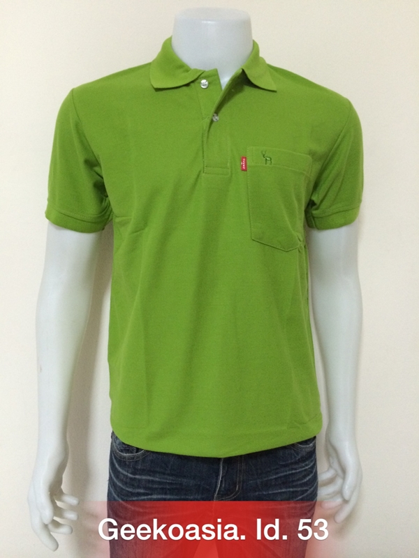 เสื้อโปโลสีพื้นชาย เขียวตอง id.53