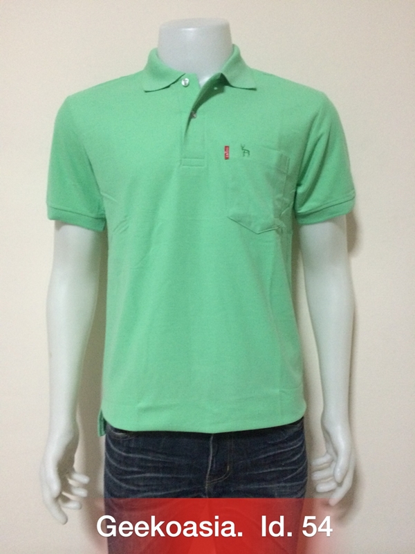 เสื้อโปโลสีพื้นชาย เขียวมิ้น id.54