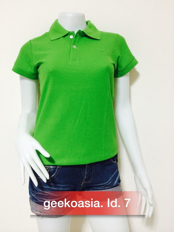 เสื้อโปโลสีพื้นหญิง เขียวใบไม้