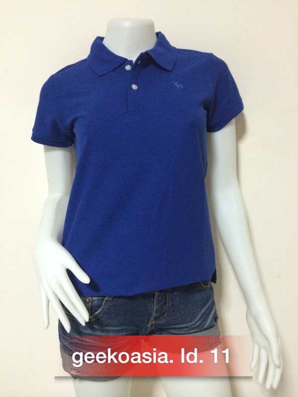 เสื้อโปโลสีพื้นหญิง น้ำเงิน