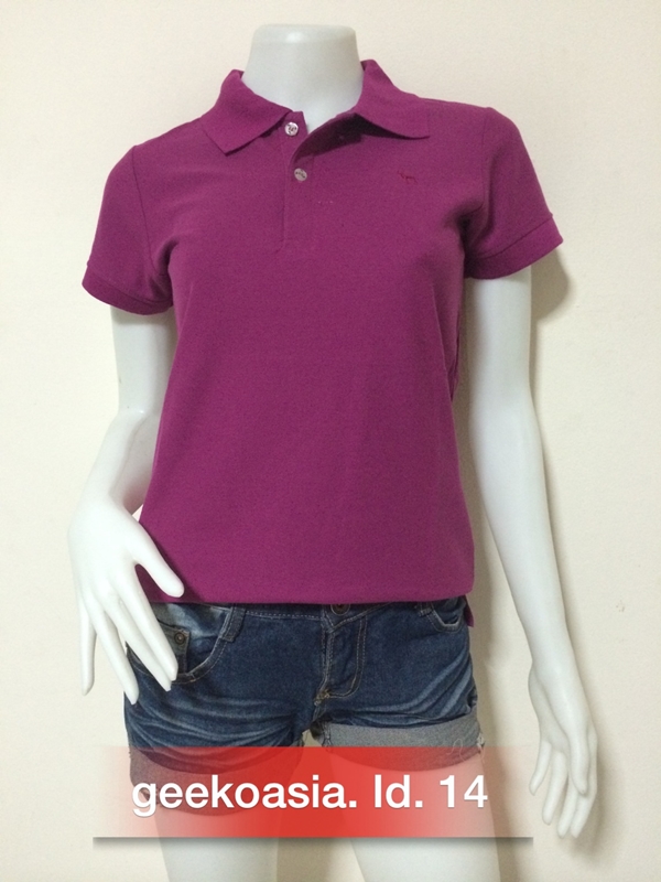 เสื้อโปโลสีพื้นหญิง ม่วงมะปราง