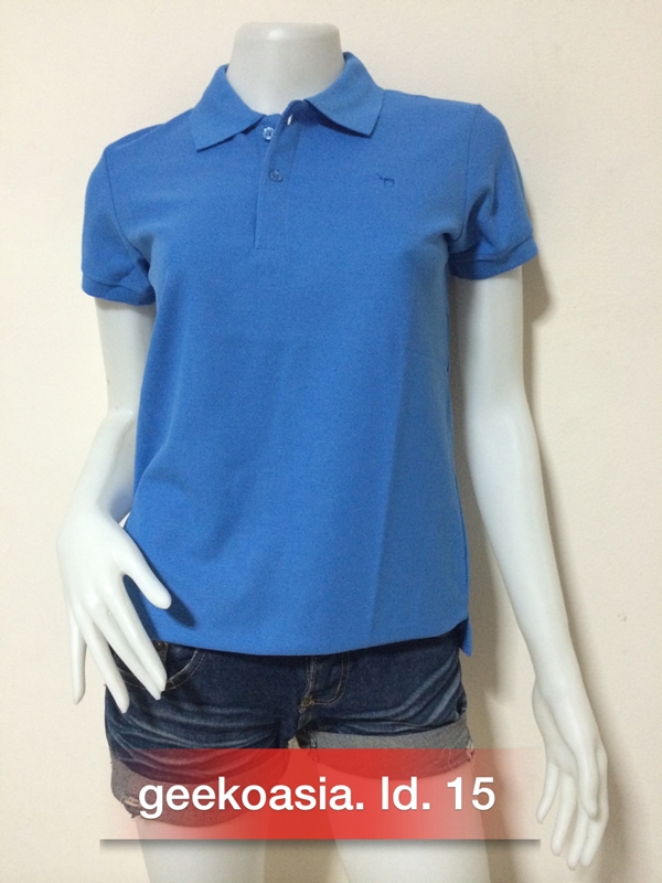 เสื้อโปโลสีพื้นหญิง ฟ้าคราม
