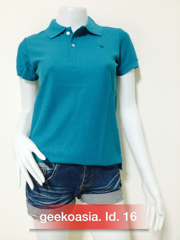 เสื้อโปโลสีพื้นหญิง เขียวมรกต