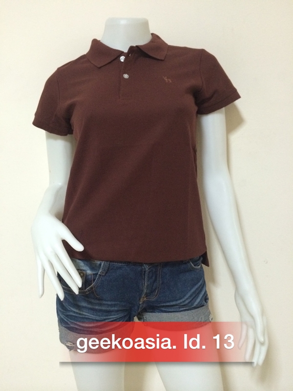 เสื้อโปโลสีพื้นหญิง น้ำตาล