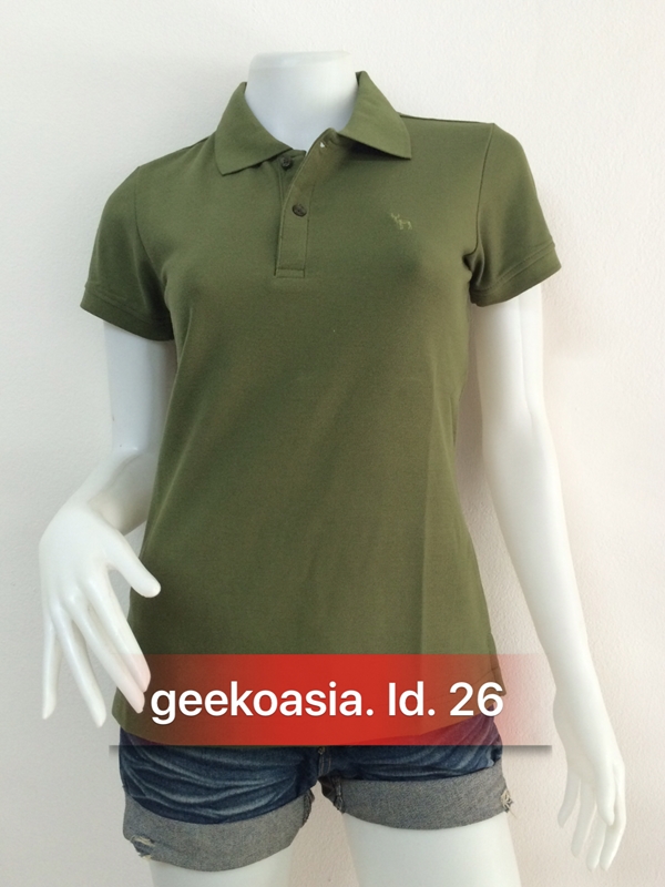 เสื้อโปโลสีพื้นหญิง ขี้ม้าอ่อน