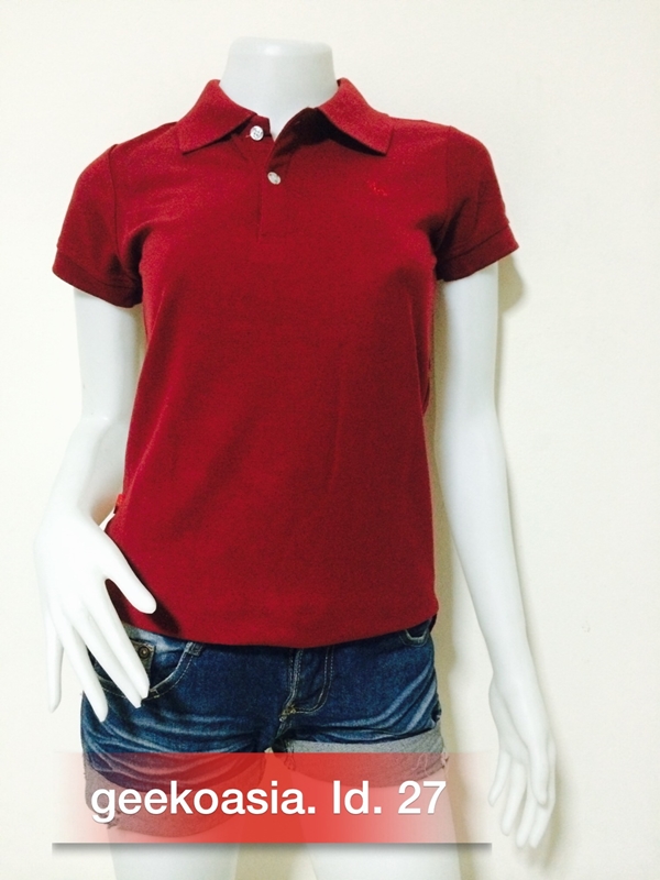 เสื้อโปโลสีพื้นหญิง เลือดหมู