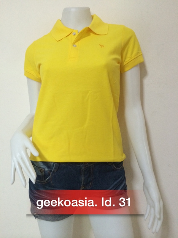 เสื้อโปโลสีพื้นหญิง เหลืองสด  
