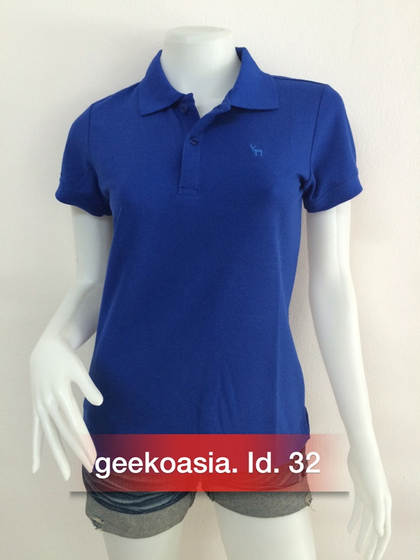 เสื้อโปโลสีพื้นหญิง น้ำเงินสด   