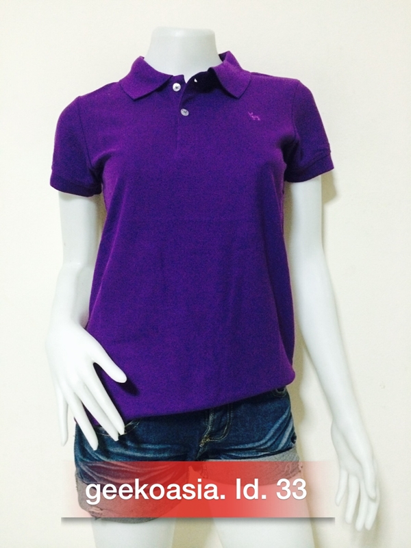 เสื้อโปโลสีพื้นหญิง ม่วงเข้ม 