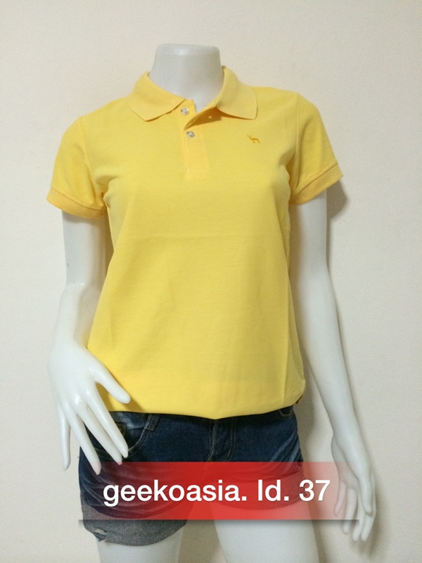 เสื้อโปโลสีพื้นหญิง เหลืองอ่อน  