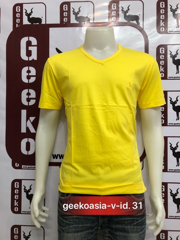 เสื้อยืดคอวีสีเหลืองบราซิล