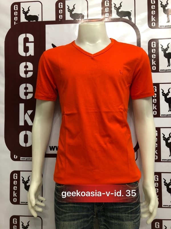 เสื้อยืดคอวีส้มออเร้นท์