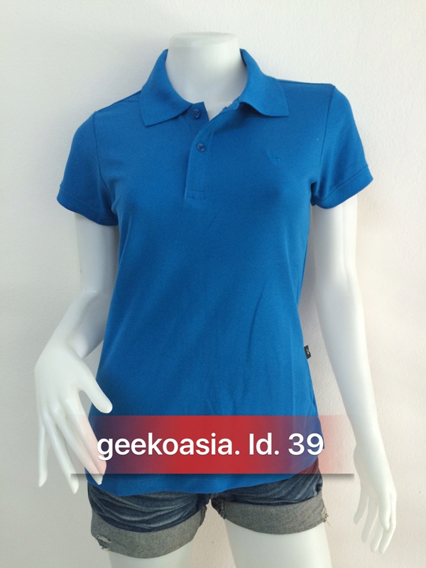 เสื้อโปโลสีพื้นหญิง ฟ้าอมน้ำเงิน 