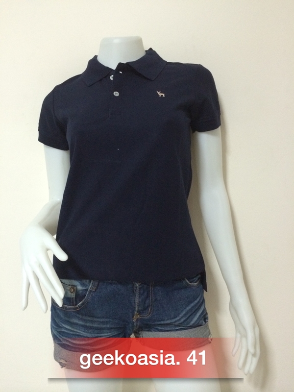 เสื้อโปโลสีพื้นหญิง กรมเข้ม  