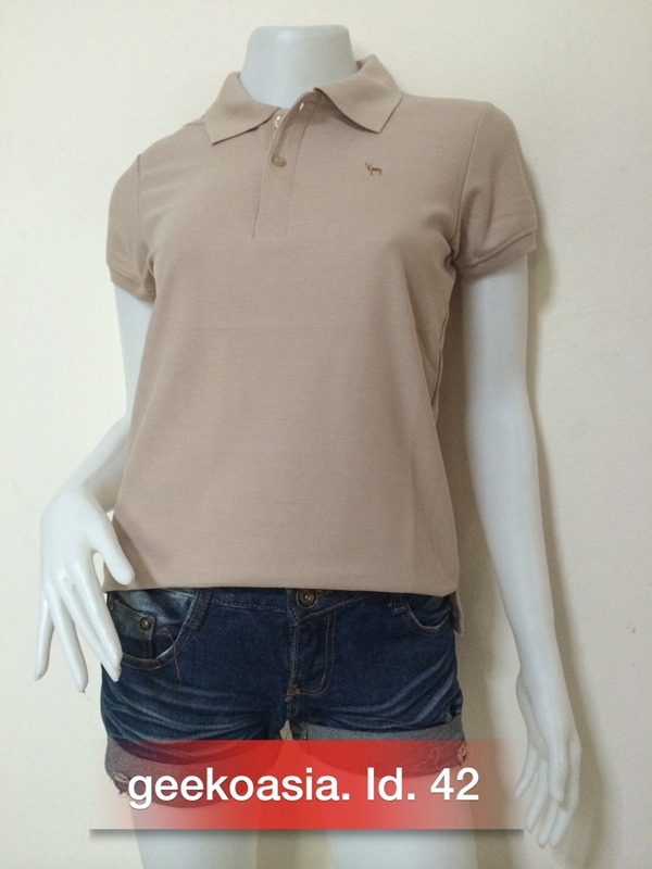 เสื้อโปโลสีพื้นหญิง กากี   