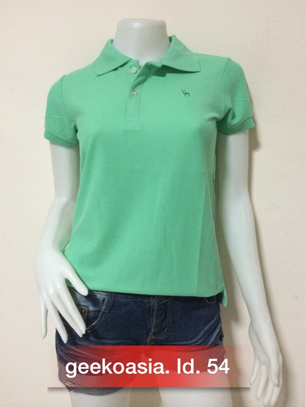 เสื้อโปโลสีพื้นหญิง เขียวมิ้น 