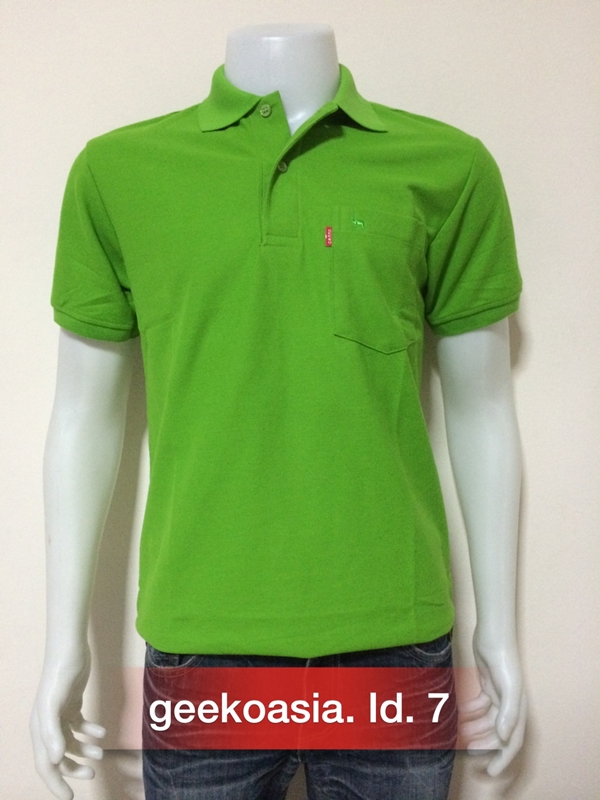 เสื้อโปโลสีพื้นชาย เขียวใบไม้