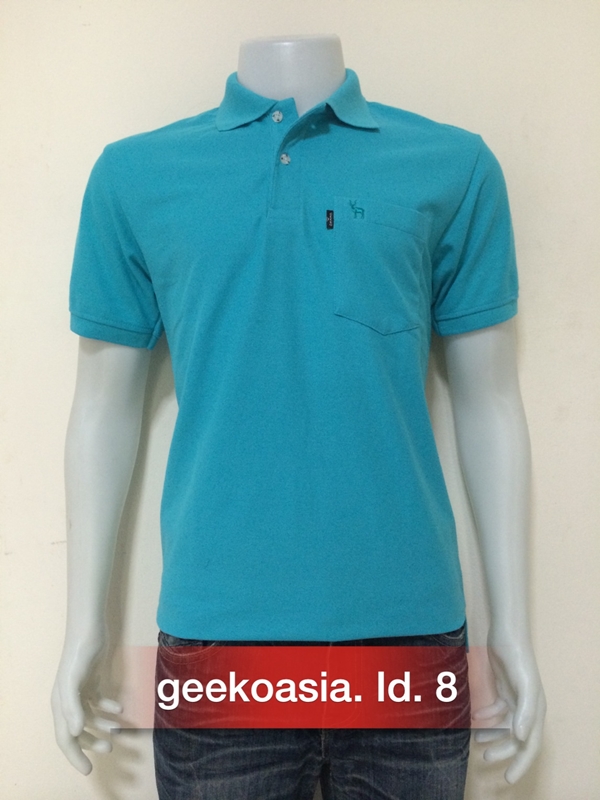 เสื้อโปโลสีพื้นชาย ฟ้าน้ำทะเล