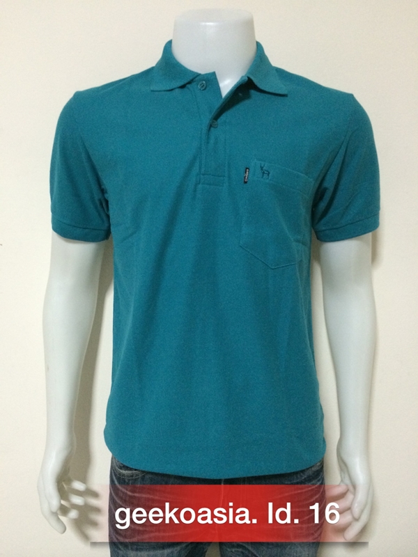 เสื้อโปโลสีพื้นชาย เขียวมรกต
