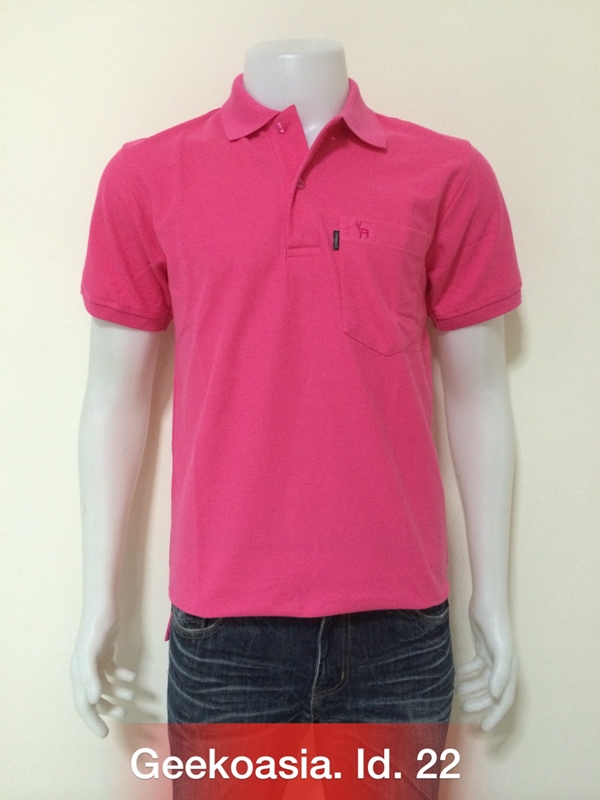 เสื้อโปโลสีพื้นชาย ชมพูพีกาซัส id.22