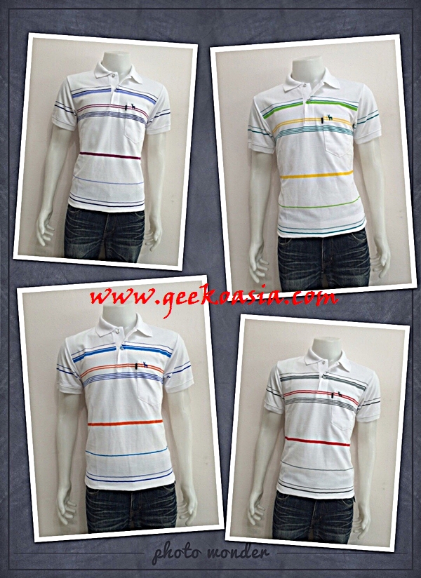 เสื้อโปโลขาวพิมพ์ลาย 