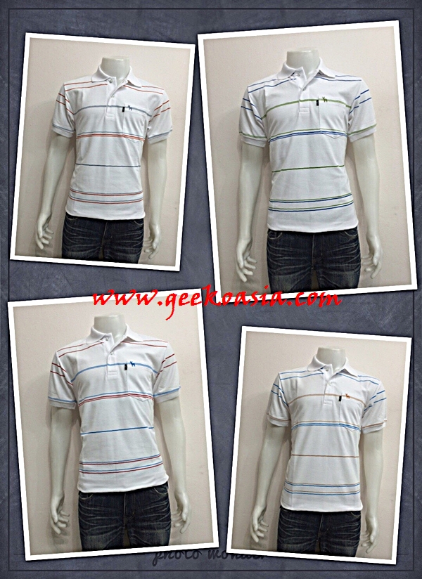 เสื้อโปโลขาวพิมพ์ลาย 